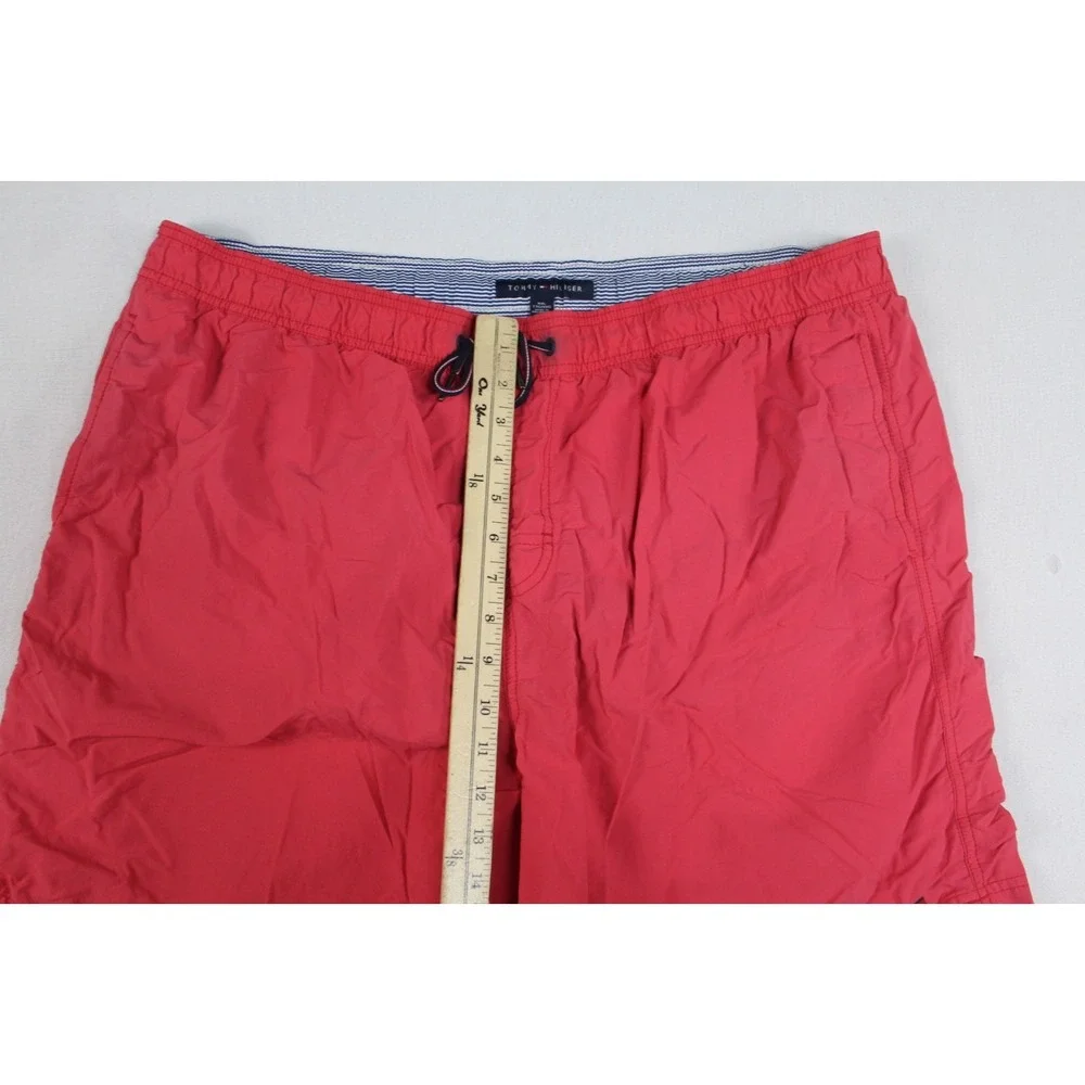 Tommy Hilfiger Men Red Board Shorts Trunks Meshed Summer Beach Size XXL